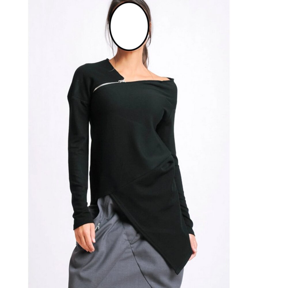 Asymmetrical Top by Metamorphoza- Black, L-XL
